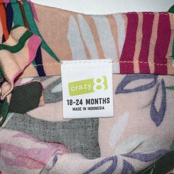 Crazy 8 Baby Girls Floral Tank Top Size 18 24 M Asymmetrical Sleeveless Shirt - Picture 2 of 4